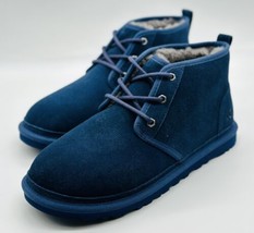 NEW UGG Neumel Navy Suede Shearling Low Chukka Ankle Boots 3236 Men’s Size 12 - £96.45 GBP