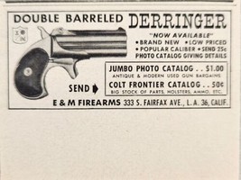 1955 Print Ad Double-Barreled Derringer Guns E&amp;M Firearms Los Angeles,CA - £5.66 GBP