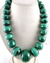 Big Natural Malachite Drilled Beads Round 35mm 3865 Ct Semi Precious Gemstone - £6,521.66 GBP