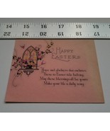 Home Treasure Greeting Card Happy Easter Pink Stained Glass Church Windo... - €8,20 EUR
