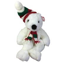 TY White Polar Teddy Bear Christmas Holiday Stuffed Animal VTG 1997 Plus... - £31.28 GBP