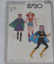 Simplicity 8720 Pattern Girl&#39;s Super Heroes Wonder Woman, Bat Girl, Cat Woman  - £7.81 GBP