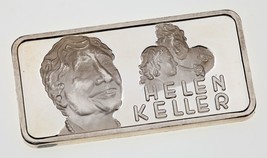 1975 The Hamilton Mint Art Bar 1 oz. Silver Bar of HELEN KELLER - £51.39 GBP