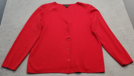 Designers Originals Cardigan Womens XL Red Knit Long Sleeve V Neck Button Front - £15.78 GBP