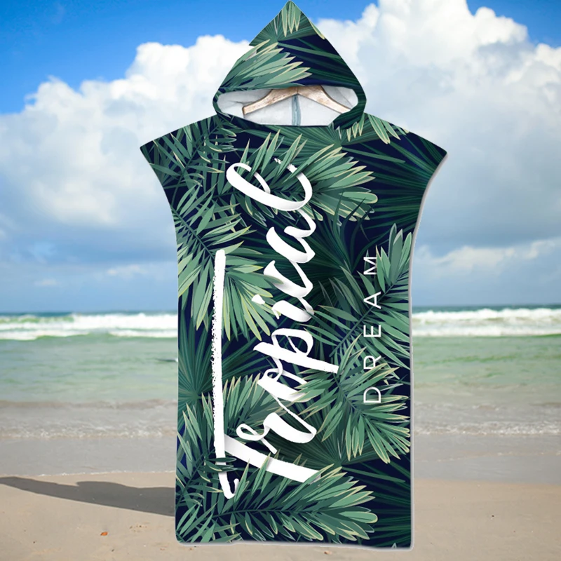 Sporting Microfiber Fabric Printed Hooded Beach Towel For Adults Quick Dry Swimm - £31.16 GBP