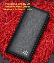 Inexpensive Birthday Gift Genuine Calfskin Leather Wallet, Unisex (Long Style) - $932.78 MXN