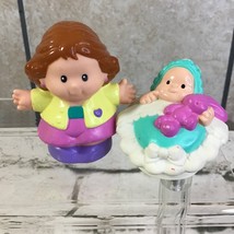 Fisher Price Little People Mother Mom Woman With Baby Lot Of 2 Figures VTG 1997 - $9.89