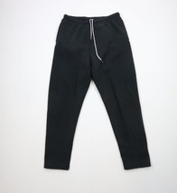 Vintage 90s Streetwear Mens Medium Faded Blank Tapered Leg Sweatpants Black - $44.50