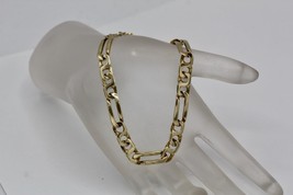 Vintage 14K Yellow Gold 6.5mm Fancy Figure Eight Oval Link Bracelet 7.5&quot;14 Grams - £768.89 GBP