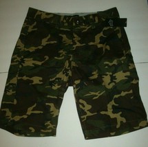 New Fox Racing &quot;Essex&quot; Shorts Men&#39;s Relaxed Regular Fit Chinos Green Camo 31x22 - £34.02 GBP