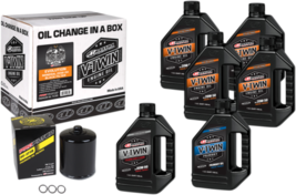 Maxima V-Twin Evolution Mineral 20W-50 Oil Change Kit w/Black Filter - £70.08 GBP