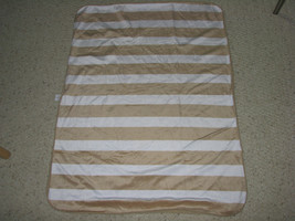 Circo Brown Tan White Stripe Baby Blanket Plush Sherpa Soft Fluffy Valboa New - $35.63