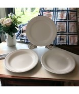 3 Pottery Barn Emma Dinner Plates Portugal Beaded White Set Farmhouse Co... - £39.51 GBP