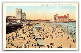 Beach Scene From Steel Pier Atlantic City New Jersey NJ  UNP WB Postcard... - £3.12 GBP