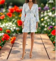 B Darlin Juniors' Floral-Print Rosette Dress Size: 11/12 - White RETAIL:... - $29.21