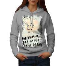 Wellcoda Bird Crow Raven Nature Womens Hoodie, Crow Casual Hooded Sweatshirt - $41.67