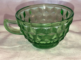 Green Cubist Cup Depression Glass Mint - £11.95 GBP