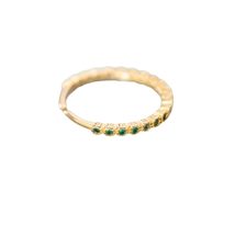 Mini Emerald Green Zircon Gold-Plated 925 Sterling Silver Ring for Women - £21.14 GBP