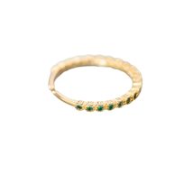 Mini Emerald Green Zircon Gold-Plated 925 Sterling Silver Ring for Women - $27.00