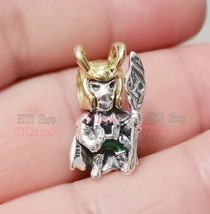 Sterling silver and 14k Gold-plated Moments Avengers Marvel Loki Charm - £14.39 GBP