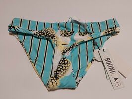 The Bikini Lab Women’s Hipster Size S Pineapple Blue Striped Reversible ... - $20.78