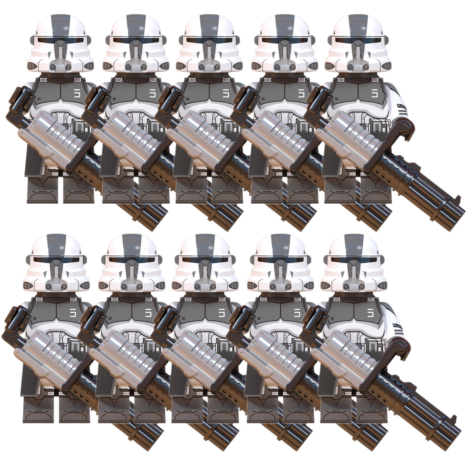 10pcs Star Wars Clone Wars Heavy Infantry Wolfpack Army Soliders Minifigures Toy