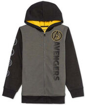 Marvel Big Boys Avengers Hero Symbols Colorblocked Hoodie, Size Medium - $35.64