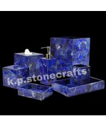 Lapis Lazuli Marble Bathroom Set – 7-Piece Luxury Bathroom Accessories - $25,628.85 MXN