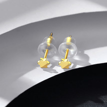 Small Earrings Women&#39;s S925 Silver Earrings Metallic Japanese-Korean Style Simpl - £5.40 GBP