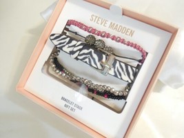 Steve Madden Zebra Print Bracelet Stack Gift Set B405 $28 - $14.39