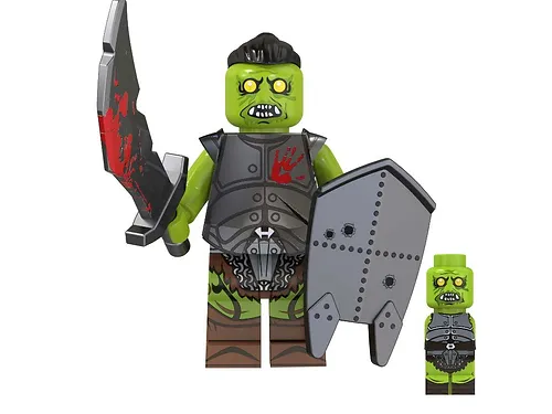 PAPBRIKS Uruk-Hai Orc Bloody sword green Warrior LOTR Lord of the Rings ... - $9.28 CAD