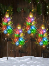4 Packs Solar Christmas Tree Stake Lights Waterproof Outdoor Xmas Tree Light - £17.74 GBP+
