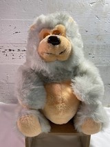 Happy Mates Light Grey Chubby Pot Belly Bear Plush Sleepy Gray Sitting Bear - £14.47 GBP