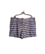 Land&#39;s End Low Rise Textured Shorts Horizontal Blue/White Striped Womens... - $18.03