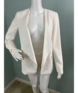 Women&#39;s White House Black Market Ivory Drape-Front Blazer Jacket Sz 6 - £40.23 GBP