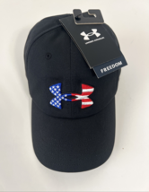 Under Armour Men&#39;s Freedom Black Baseball Hat USA Flag Adjustable Cap NWT - €17,19 EUR