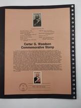 Carter G. Woodson Commemorative Souvenir Sheet  First Day Of Issue Stamp... - $12.13