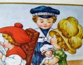 Christmas Postcard Whitney Train Conductor Boy Toy Locomotives Vintage Embossed - £13.55 GBP