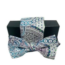 Barcelona Men&#39;s Bow Tie &amp; Hanky Set Silver, Blue, Burgundy, Teal, Green ... - £15.92 GBP