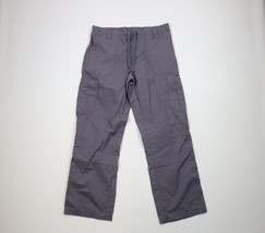 Vintage Carhartt Mens Size Medium Spell Out Ripstop Wide Leg Scrubs Pants Gray - £34.91 GBP