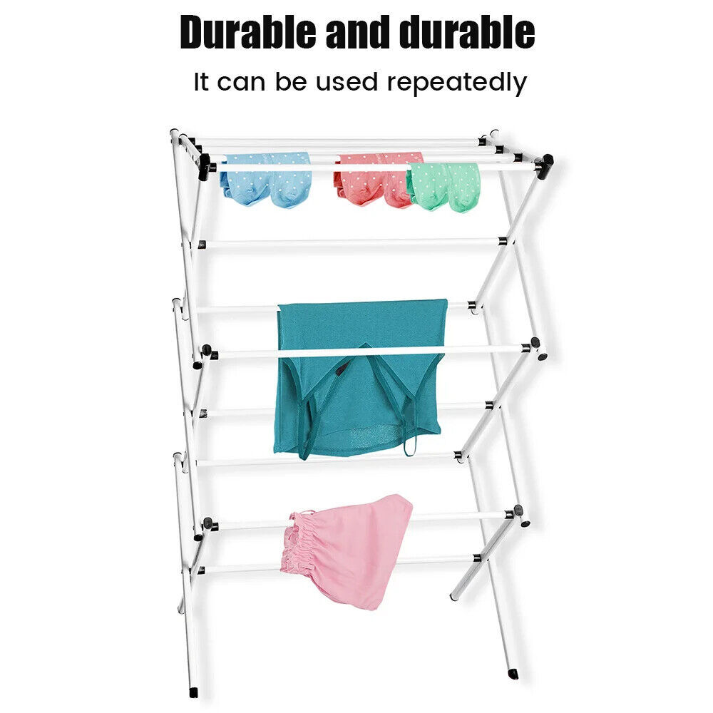 [UK Stock] Drying Rack Clothes Rack Storage Shelf Folding Rack Floor-Sta... - $38.99