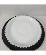 Vintage Fenton Silver Crest Milk Glass 14&quot; White Round Bowl Ruffled Edge... - £53.39 GBP