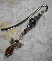 Angel Beaded Bookmark Handmade Crystal Silver Copper Blue 3&quot; New - £9.94 GBP