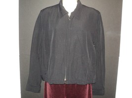 DKNY Donna Karan NY Jacket Size 10 Medium Lightweight Black Front Zip - £12.17 GBP