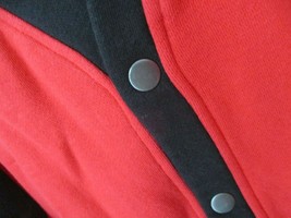 CARDIGAN FLEECE SPORT SWEATER BUTTON UP RED & BLACK SMALL NEW #1 - £26.91 GBP