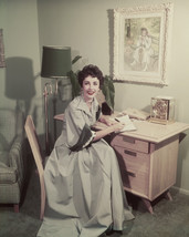 Elizabeth Taylor Vintage Candid Portrait By Writing Desk 1940&#39;S 16X20 Ca... - $69.99