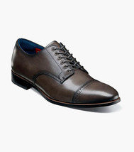 Stacy Adams William Cap Toe Oxford Leather Shoes Gray 25719-020 - £102.58 GBP