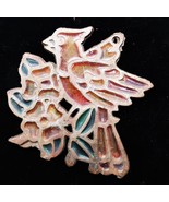 Vtg Bird &amp; Flower Metal &amp; Enamel Made in Taiwan Footed Trivet Decor Sun ... - €17,51 EUR