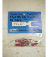 SOLDERLESS TERMINALS- FLANGED BLOCK SPADE- WIRE: 22-18- SCREW:#10- NEW- H79 - £2.45 GBP