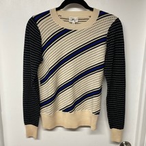 Milly NY New York Pullover Sweater Womens Size Small Cream Black Blue St... - £22.45 GBP
